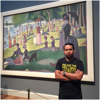 Norman with Georges Seurat's : A Sunday Afternoon on the Island of La Grande Jatte